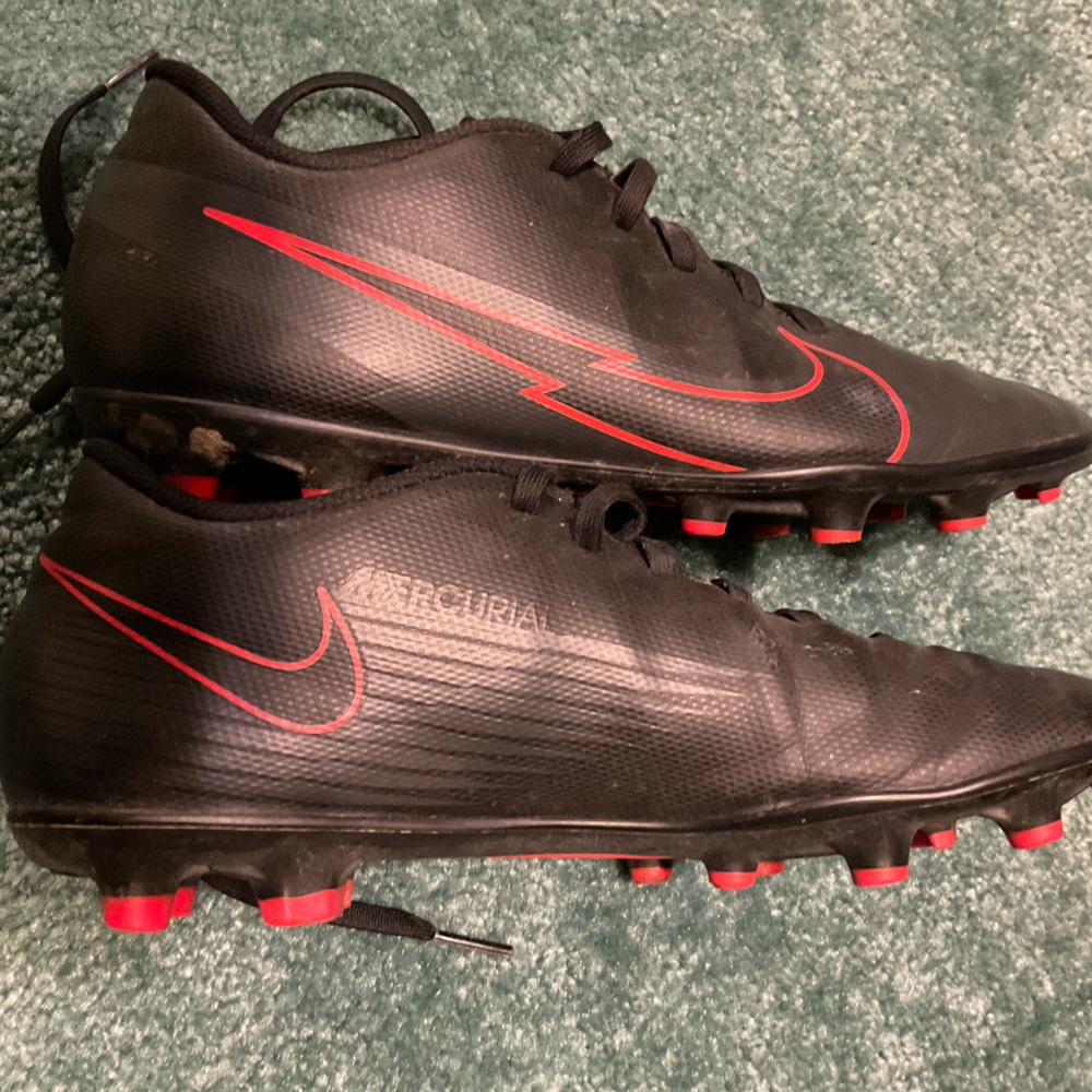 Nike Mercurial Black and Red Athletic Shoes